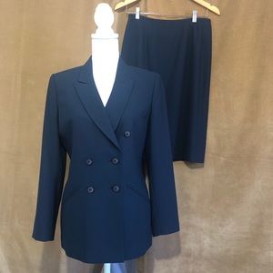 EUC Kasper for A. S. L. Petite navy blue work suit